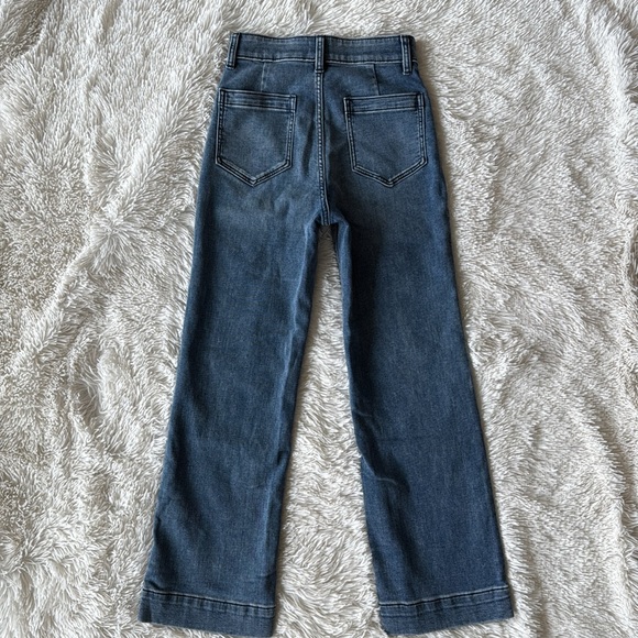 FAHERTY wide leg jean stretch terry patch pocket ankle pant  size 24 - Picture 2 of 13